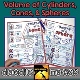 Volume of Cylinders, Cones, & Spheres Doodle Notes