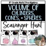 Volume of Cylinders, Cones, and Spheres - 8th Grade Math Scavenger Hunt