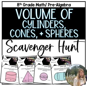 Preview of Volume of Cylinders, Cones, and Spheres - 8th Grade Math Scavenger Hunt