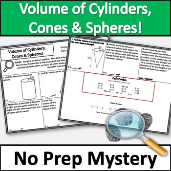 Preview of Volume of Cylinders, Cones, and Spheres Activity