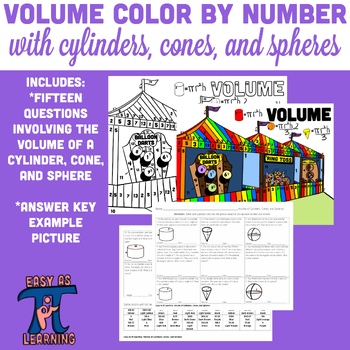 Preview of Volume of Cylinders, Cones, and Spheres (Color by Number)