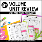Volume of Cylinders, Cones and Spheres Unit Review Activity