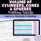 Volume of Cylinders Cones and Spheres Digital Activity and