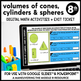 Volume of Cylinders, Cones, and Spheres Digital Math Activ