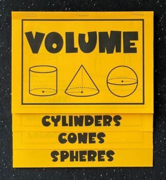 Preview of Volume of Cylinders, Cones, and Spheres Foldable Notes - Fully Editable
