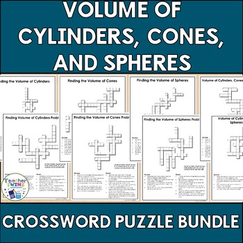 Preview of Volume of Cylinders, Cones, and Spheres Math Crossword Puzzles