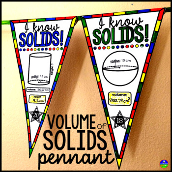 Preview of Volume of Cylinders, Cones and Spheres Math Pennant Activity