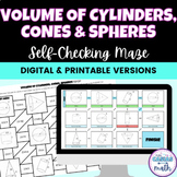 Volume of Cylinders Cones and Spheres Maze - Digital Activ