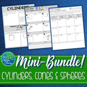 Preview of Volume of Cylinders, Cones and Spheres Bundle