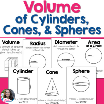 Volume of Cylinders, Cones, and Spheres Posters Set by 8th Grade Math