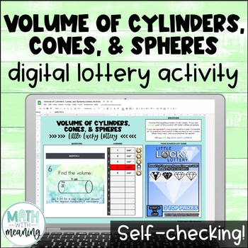 Preview of Volume of Cylinders, Cones, and Spheres Self-Checking Digital Activity