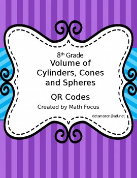 Preview of Volume of Cylinders, Cones and Spheres with QR Codes
