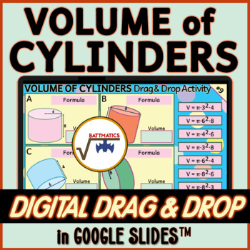 Preview of Volume of Cylinders DIGITAL DRAG & DROP MATCHING ACTIVITY
