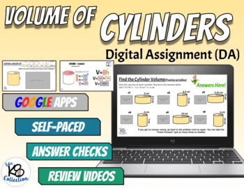 Preview of Volume of Cylinders  - Digital Assignment