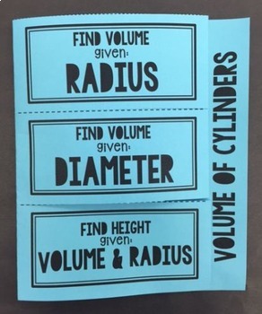 Preview of Volume of Cylinders Foldable for 8th Grade Math - Fully Editable