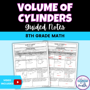 Preview of Volume of Cylinders Guided Notes Lesson