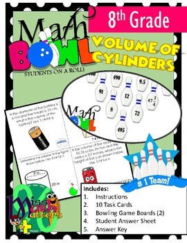 Preview of Volume of Cylinders Math Bowl Activity