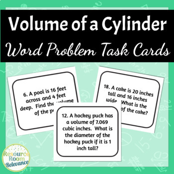 Preview of Volume of Cylinders - Real Life Word Problems