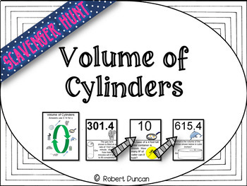 Preview of Volume of Cylinders Scavenger Hunt & Exit Tickets