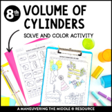 Volume of Cylinders Coloring Activity | 8th Grade Math Vol