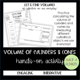 Volume of Cylinders and Cones: Interactive, Hands-On Activity