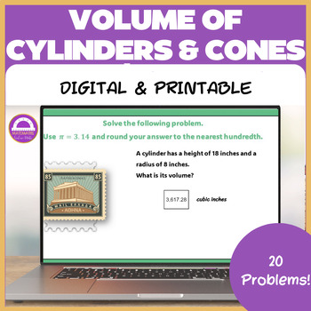 Preview of Volume of Cylinders and Cones Math Digital Resource