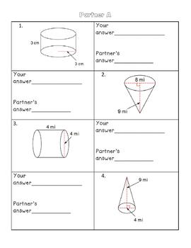 applying volume of cylinders and cones homework 3