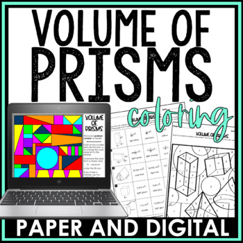 Preview of Volume of Prisms Activity Coloring Worksheet