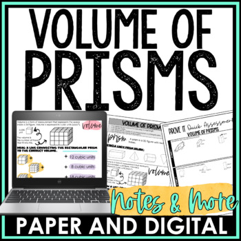 Preview of Volume of Prisms Guided Notes Homework Warm Ups Exit Tickets