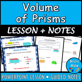 Preview of Volume of Prisms PPT & Guided Notes BUNDLE