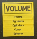 Volume of Prisms, Pyramids, Cylinders, Cones and Spheres F
