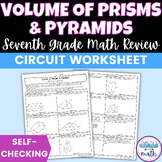 Volume of Prisms & Pyramids Worksheet Self Checking Circui