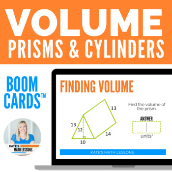 Preview of Volume of Prisms and Cylinders Boom Cards™ Digital Activity