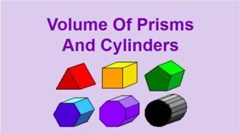 Preview of Volume of Prisms and Cylinders Google Slides