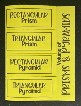 Preview of Volume of Prisms and Pyramids - Editable Foldable Notes