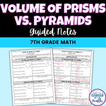 Preview of Volume of Prisms vs. Pyramids Guided Notes Lesson