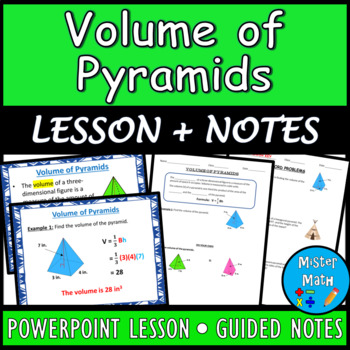 Preview of Volume of Pyramids PPT & Guided Notes BUNDLE