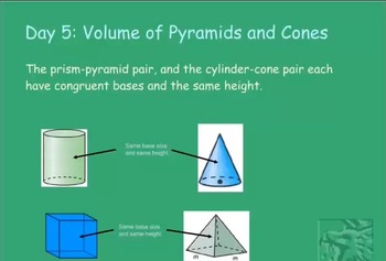 Preview of Volume of Pyramids and Cones