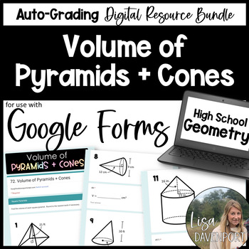 Preview of Volume of Pyramids and Cones Google Forms Homework