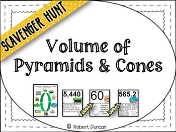 Preview of Volume of Pyramids and Cones - Scavenger Hunt & Exit Tickets