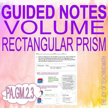 Preview of Volume of Rectangular Prism Guided Notes