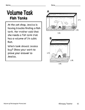 Preview of Volume of Rectangular Prisms Task Worksheet