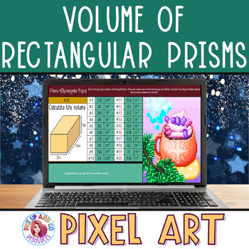 Preview of Volume of Rectangular Prisms 5th Grade Christmas Math Pixel Art Winter Activity
