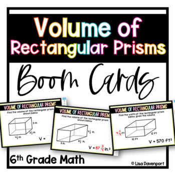 Preview of Volume of Rectangular Prisms - 6th Grade Math Boom Cards