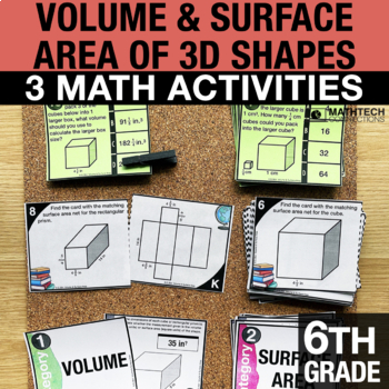 Preview of Volume of Rectangular Prisms | 6th Grade Math Surface Area using Nets 
