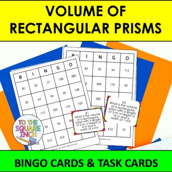 Preview of Volume of Rectangular Prisms Bingo Game | Task Cards | Whole Class Activity