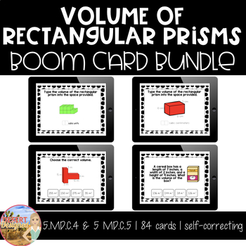 Preview of Volume of Rectangular Prisms - Boom Card Bundle | Distance Learning