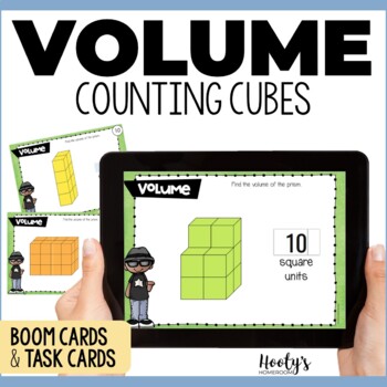 Preview of Finding Volume of Rectangular Prisms by Counting Cubes Boom Cards