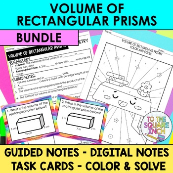 Preview of Volume of Rectangular Prisms Notes & Activities | Digital Notes | Task Cards