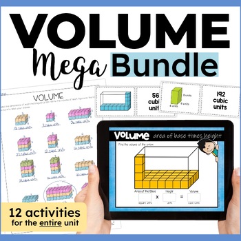 Preview of Volume of Rectangular Prisms Volume Worksheets Games & Activities MEGA Bundle